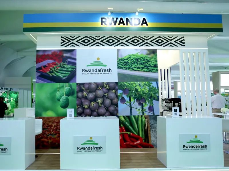 Rwandafresh product display at an international trade fair