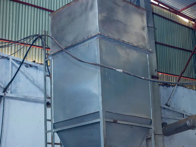 Storage silo at the processing plant